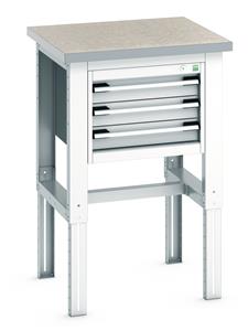 Static Workstands Production Line Component Positioning Bott 3 Drawer Adjustable Lino Workstand 750x750x740-1140mm H